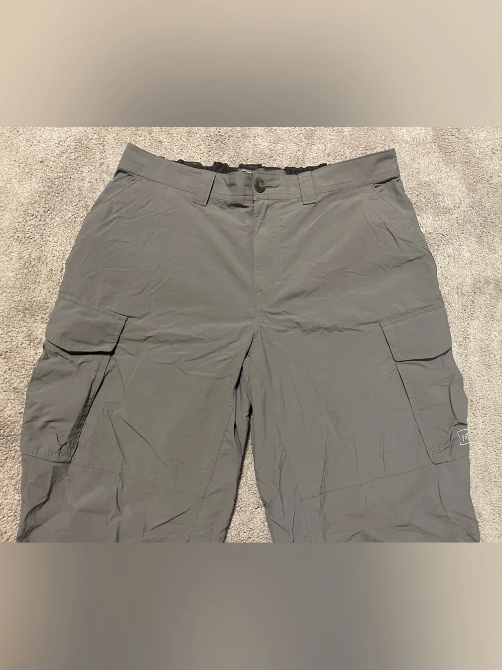 REI Cargo Hiking Pants Mens L 32x29 Gray Nylon Stretch Trail Gorpcore Outdoor